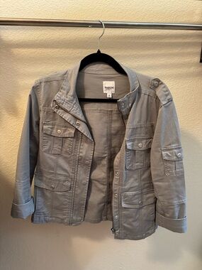 Kensie Gray Casual Utility Jacket